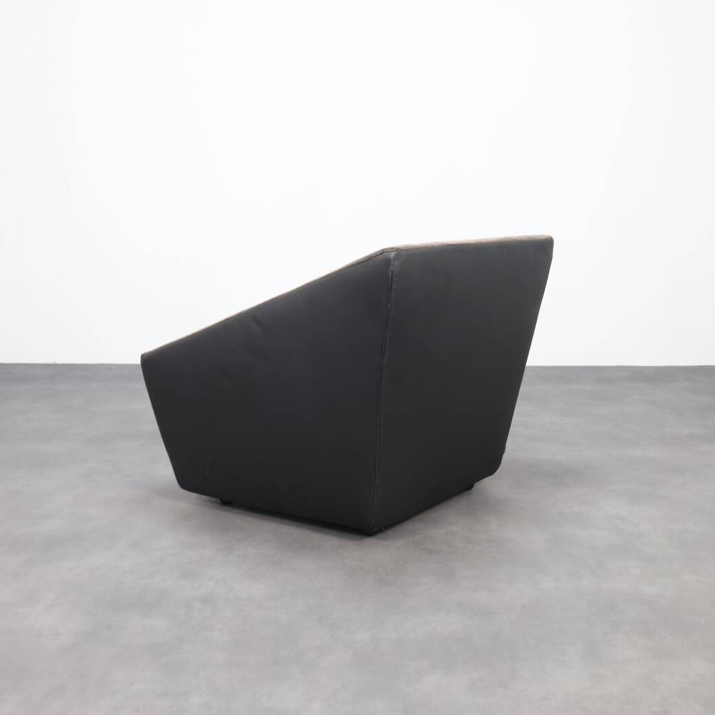 Postmodern Leather Armchair on Wheels by Cor