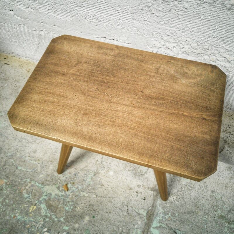 Vintage side table with compass legs