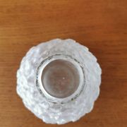 Small art deco ball vase in white glass paste