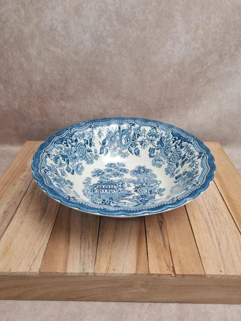 Vintage Myott Meakin blue toile de Jouy salad bowl – English earthenware – country decor