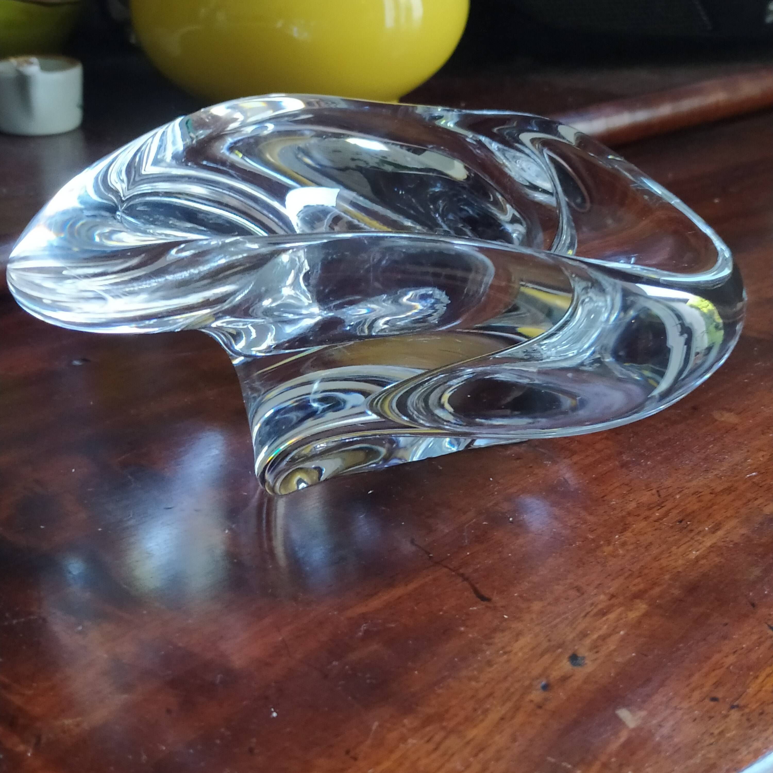 Empty pocket ashtray caravelle from the st louis crystal factory