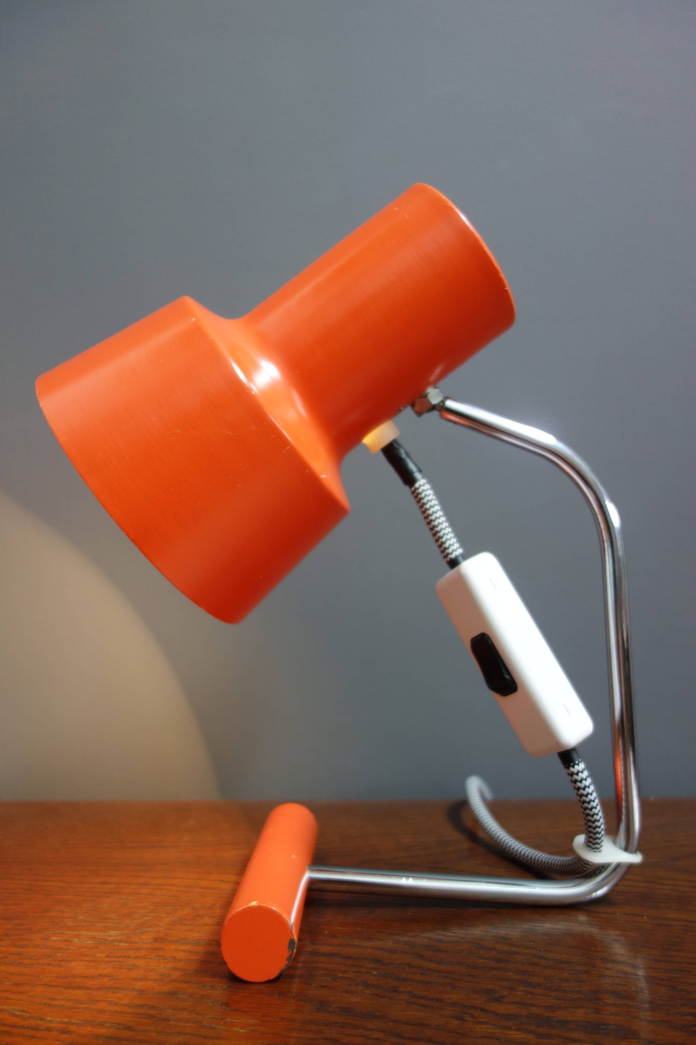 Orange desk lamp by Josef Hurka for Napako 1970