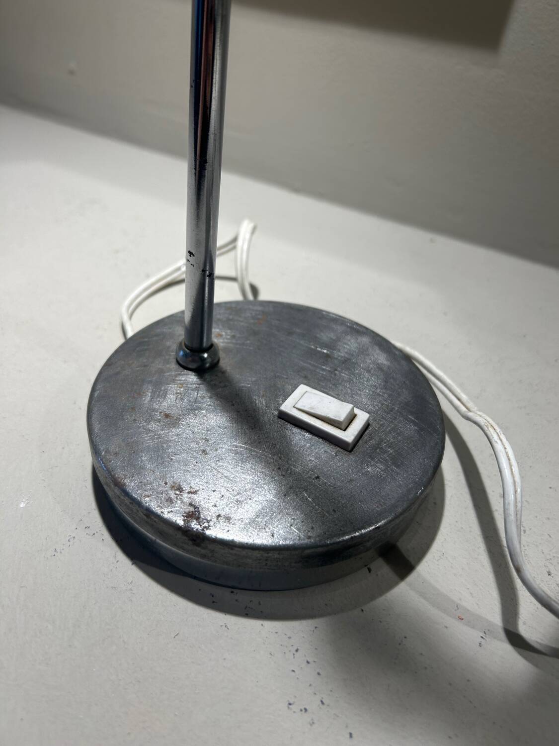 Vintage brushed steel desk lamp