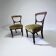 Set of 2 Victorian Balloon Back Chairs with Green Seats