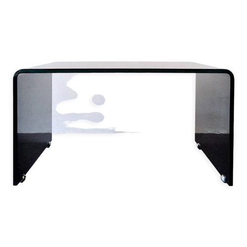 Table basse en verre noir courbé