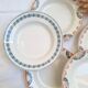 Orange and blue deep plates HBCM and St Amand