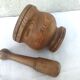 Wooden mortar and its pestle
