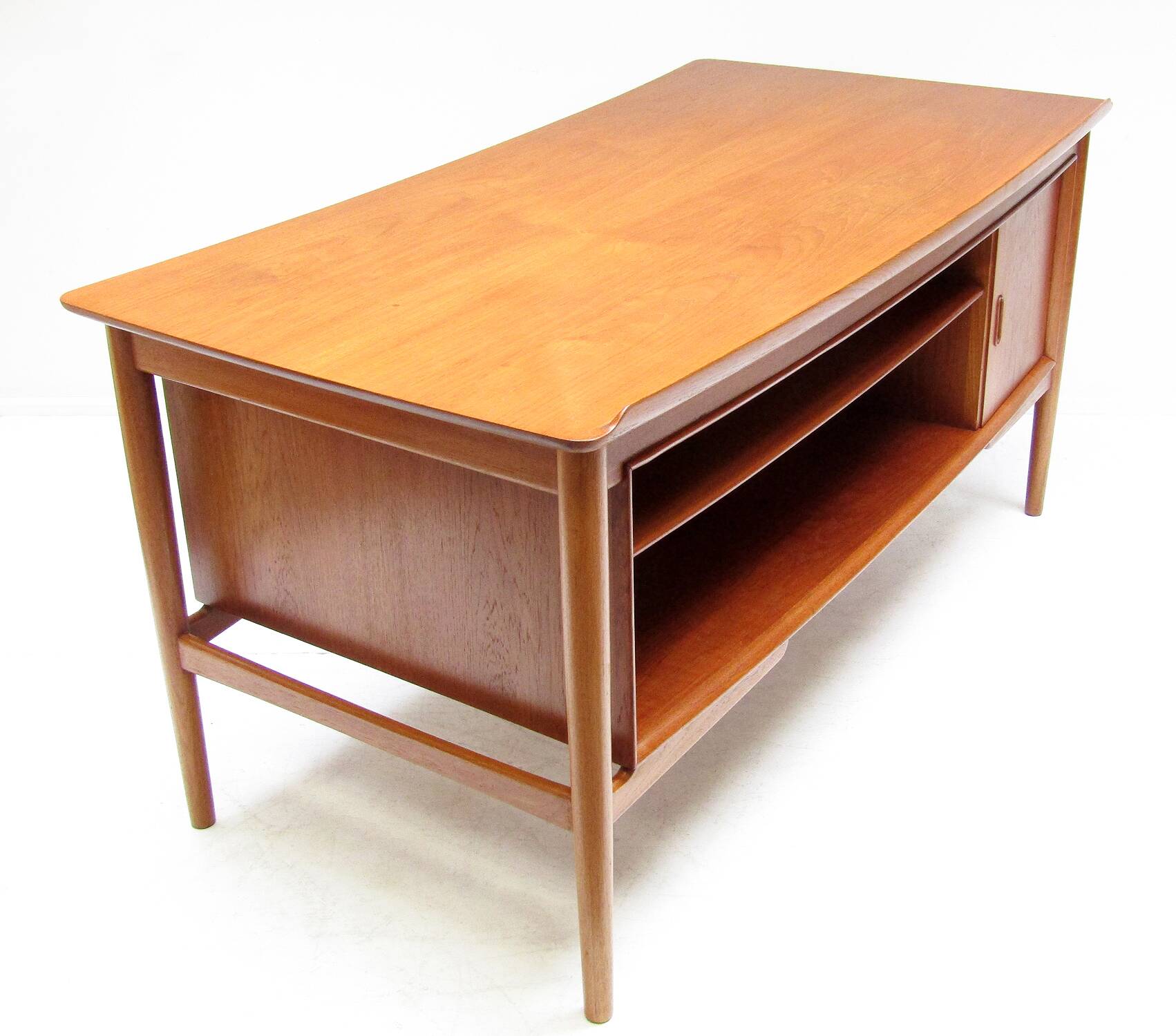 Sculpted 1960s Danish Desk in Teak by Svend Aage Madsen