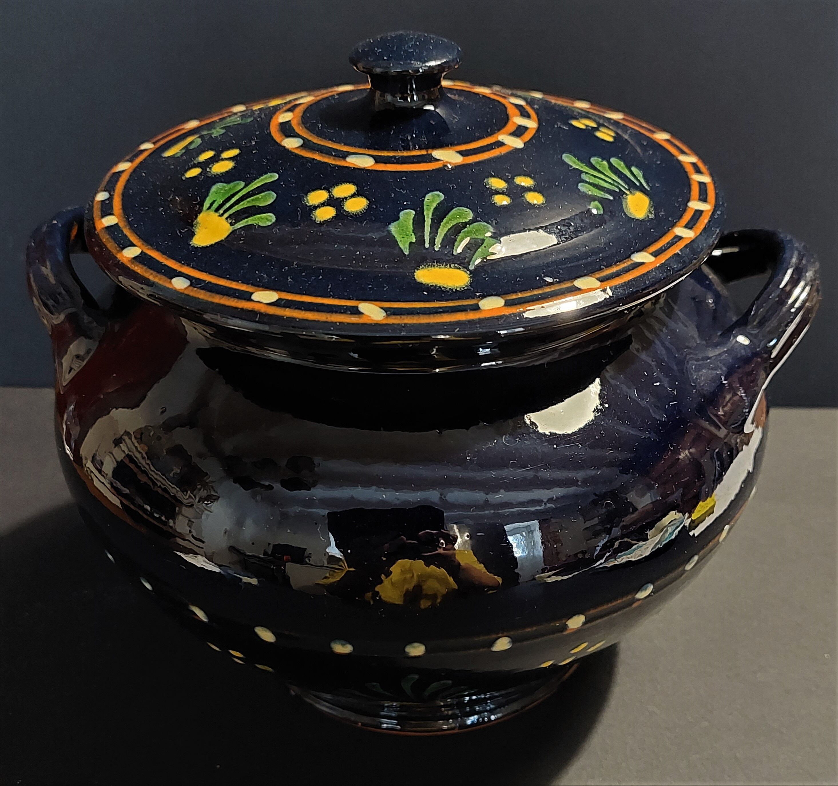 Soupière terre cuite vernissée Alsace