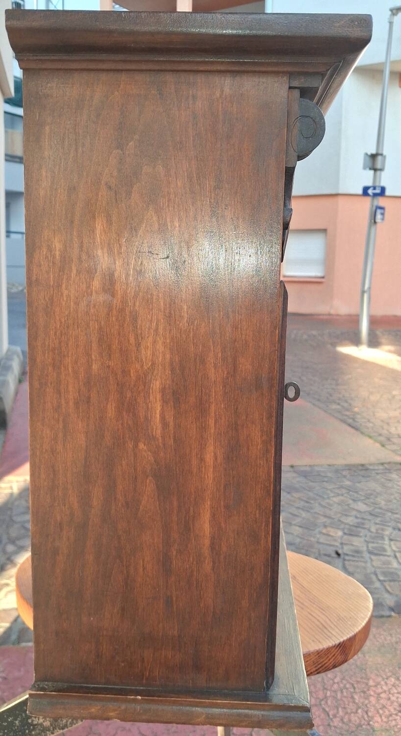Wall-mounted or freestanding accent furniture, carved solid wood, chalet decor...