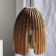 Large suspension or lampshade in organic natural teak, tubular H40 D30.
