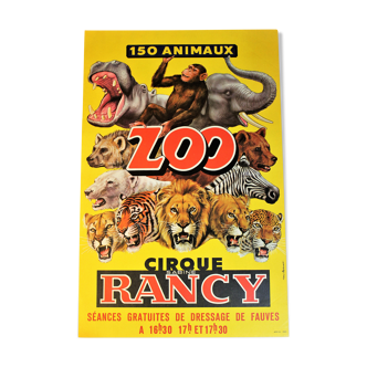 Affiche cirque Rancy "Zoo" 1970s