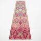 Pastel Pink & Cream Turkish Vintage Runner Rug, 72x306Cm