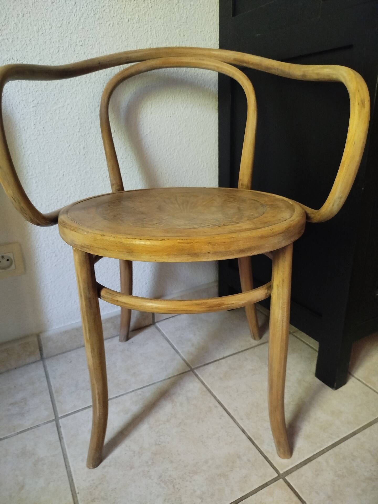 Antique Fischel armchair in bent wood