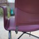 Ross Littell pour fauteuils Matteo Grassi en cuir Bordeaux et acier, ensemble de 2