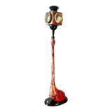 'bird' floor lamp by aldo tura, red goatskin parchment, ca 1950