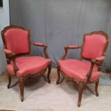 Pair of Louis XV style armchairs