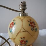 Old lamp foot ball to pose / table / bedside / side glass – floral print
