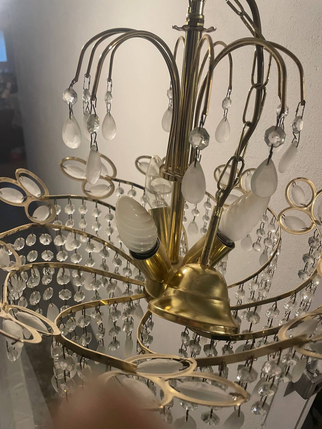 1980s chandelier with pendants