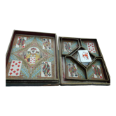 Yellow dwarf game box atlas vintage 1920 with pawns