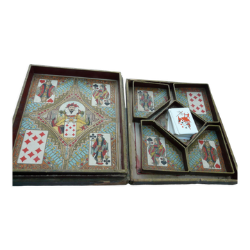 Boîte de jeu nain jaune atlas vintage 1920  avec pions