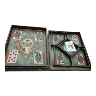 Yellow dwarf game box atlas vintage 1920 with pawns