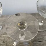 4 champagne coupes in bubbled blown glass, circa 1900