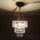 Chandelier 3 rows of crystal pendants