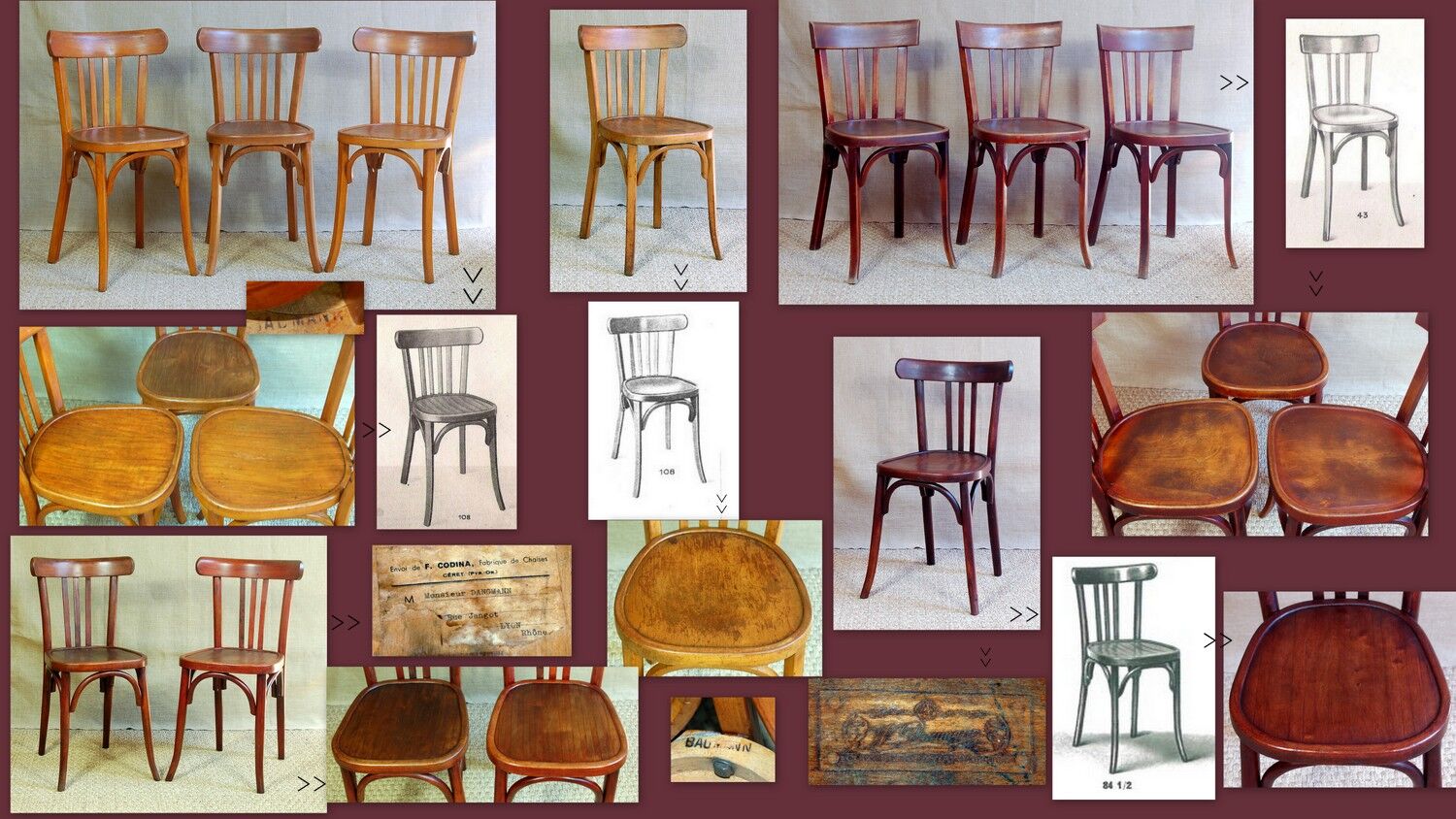 Lot 10 bistro chairs BAUMANN and CODINA 30-50