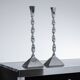 Pair of twisted metal candlesticks, 1980s
