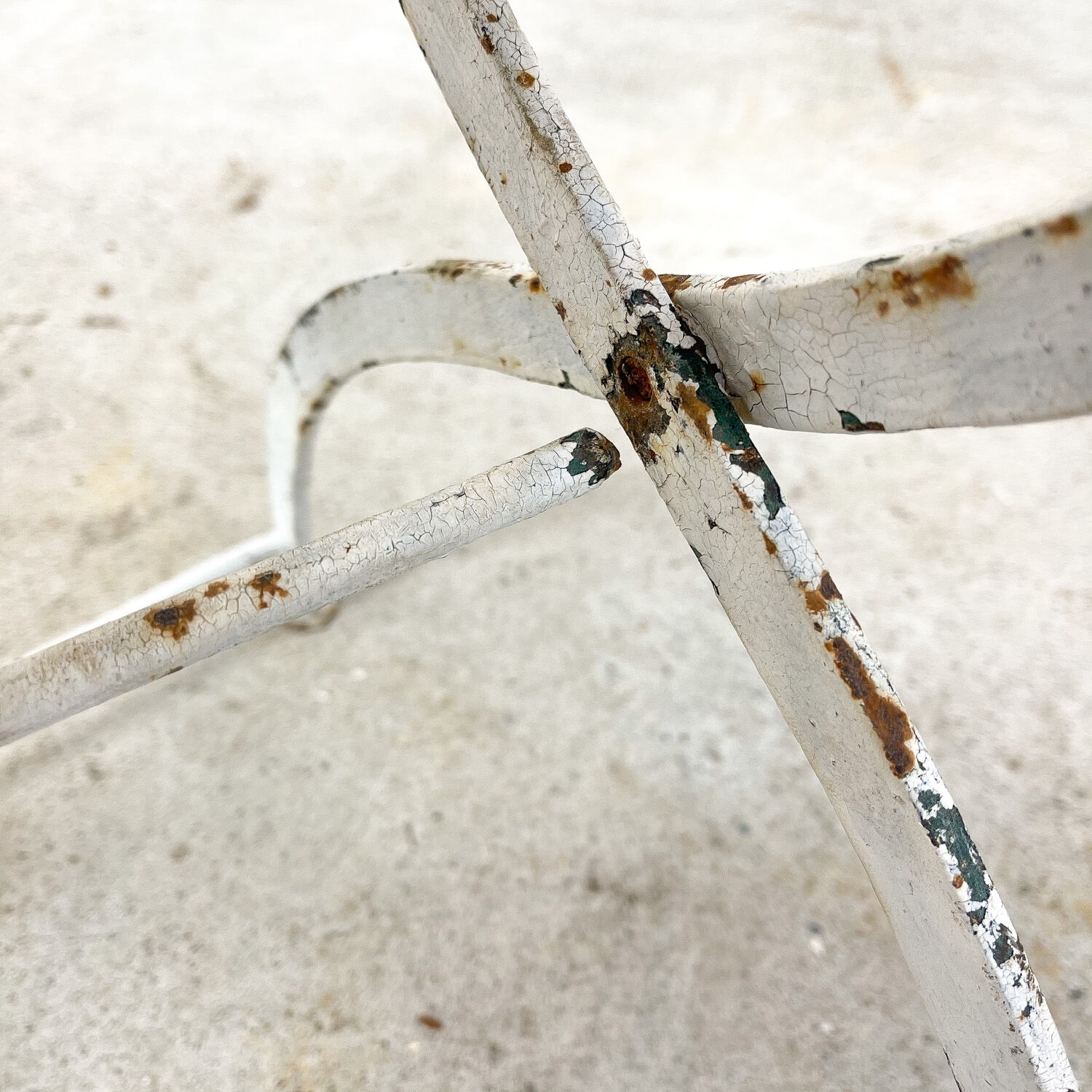 Set of two vintage foldable metal bistro chairs by Mathieu matego