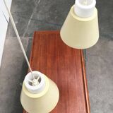 Glass and metal suspensions from the Mid-Century period, set of 2.