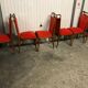 Suite de 6 chaises vintages scandinaves rouges