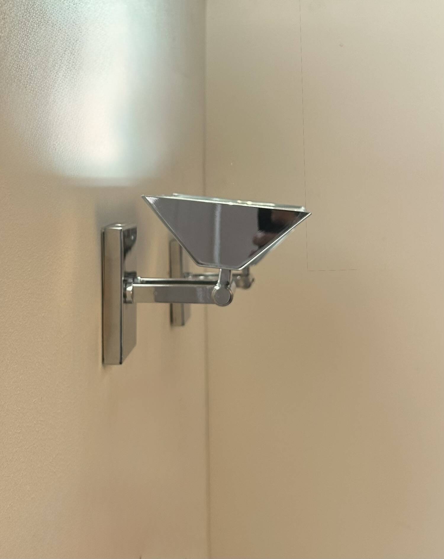 Pair of vintage adjustable wall lights, chrome-plated metal, France, 1970