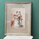 Nature morte, aquarelle bouquet de fleurs, signée L. de Bouvry