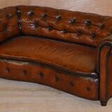 Chesterfield Regency Serpentine Sofa in Hand-Dyed Leather