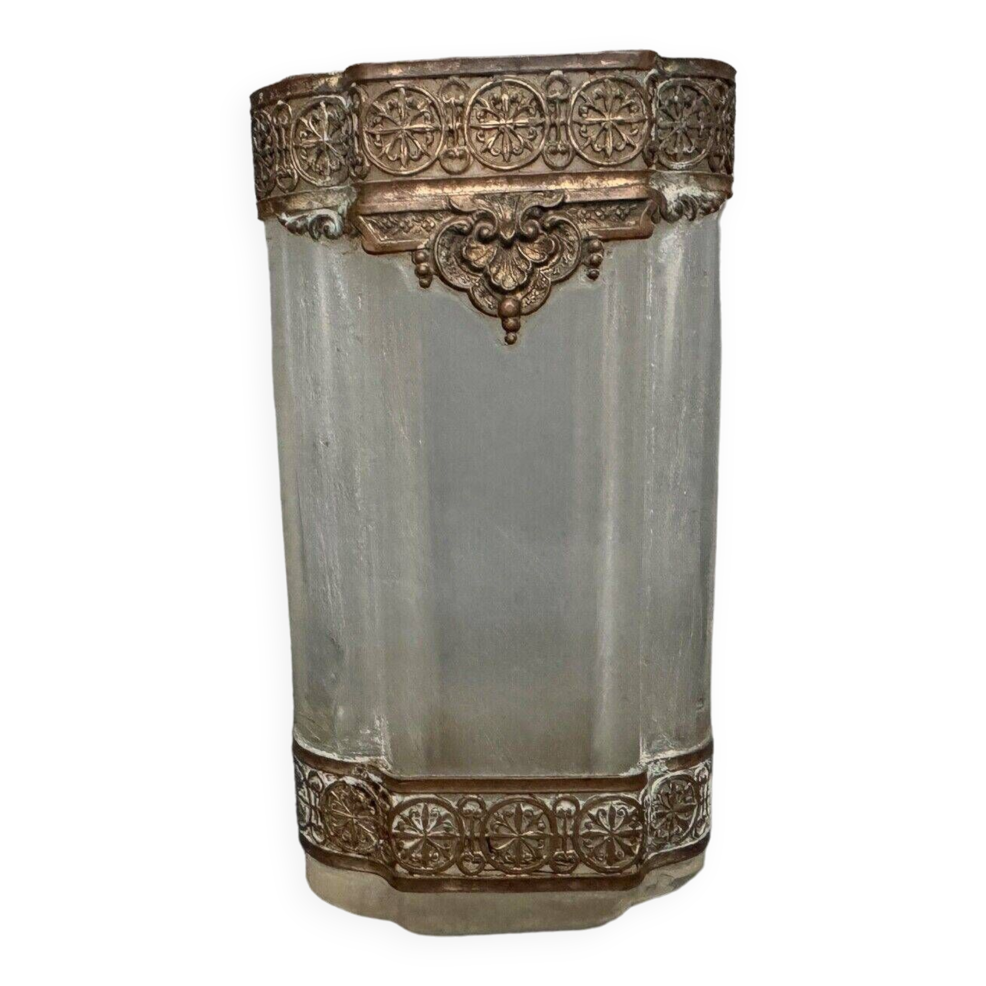 1900 soliflore vase decorated with a Louis XVI style brass gallery