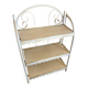 Vintage White Broken Metal Folding Shelf Unit 3 Tiers