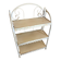 Vintage White Broken Metal Folding Shelf Unit 3 Tiers