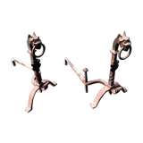 Pair of ancient chenets "Les griffons"
