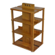 Solid cherry wood rolling shelf, unique piece, 1970s