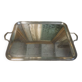 Silver-plated metal serving tray
