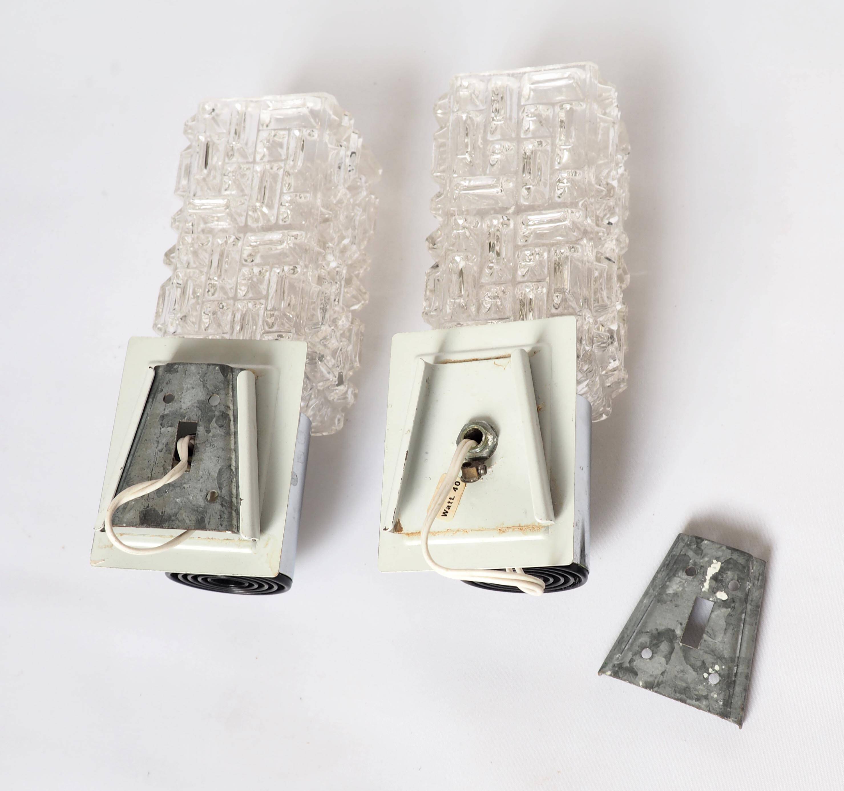 Pair of Targetti glass and chrome wall lights