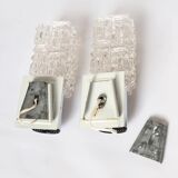 Pair of Targetti glass and chrome wall lights