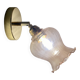 Vintage tulip wall light in amber glass