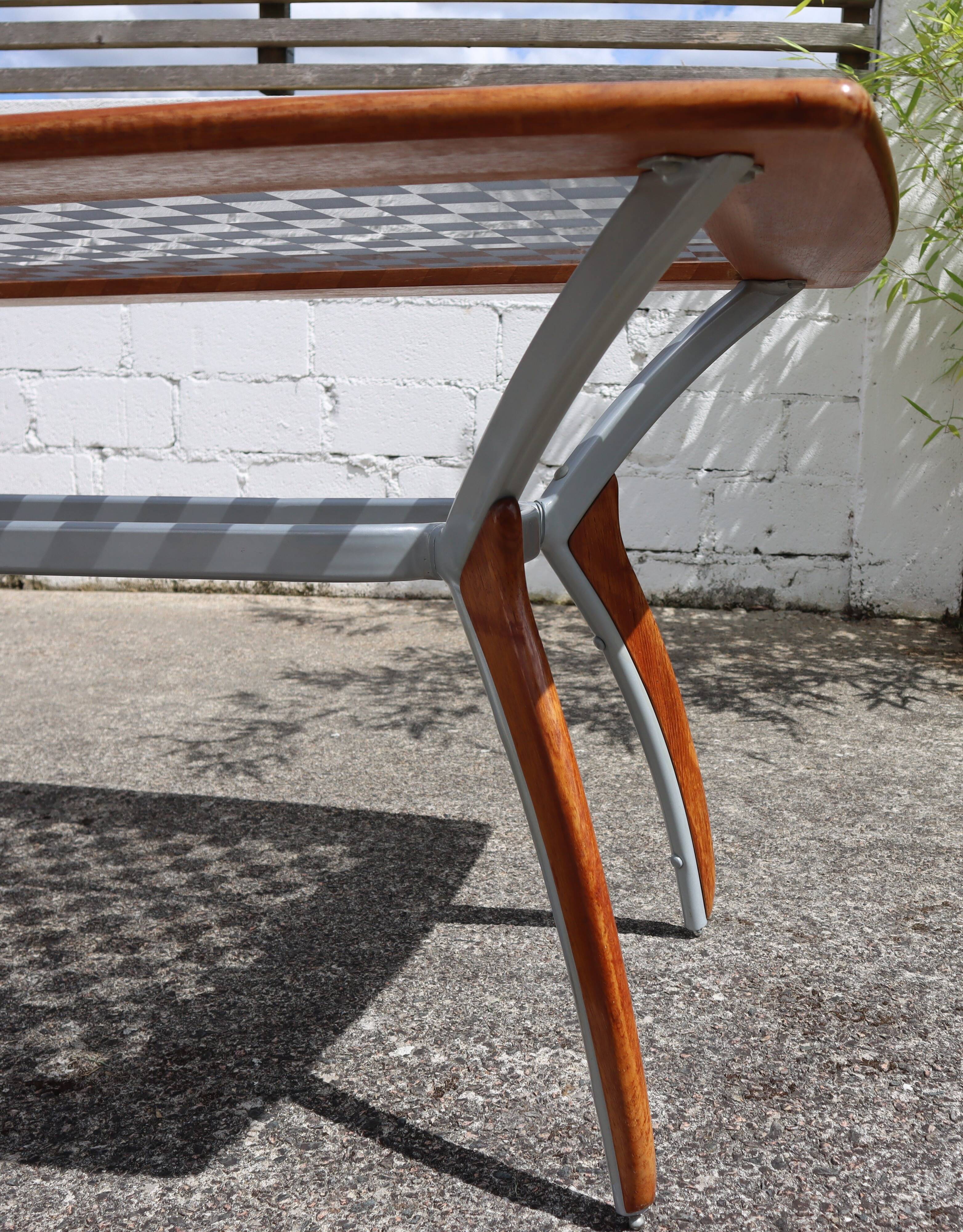 Italian Glass-Wood and Metal Dining Table - Italian Design Dinner Table - 8