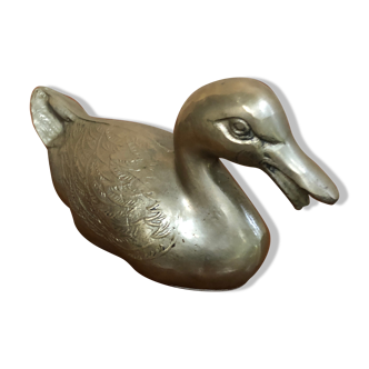 Ancienne figurine canard laiton animal décoration vintage