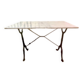 Bistro table marble top, cast iron base