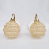 Speckled glass swan neck wall lights