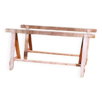 Pair of oak trestles-1m60